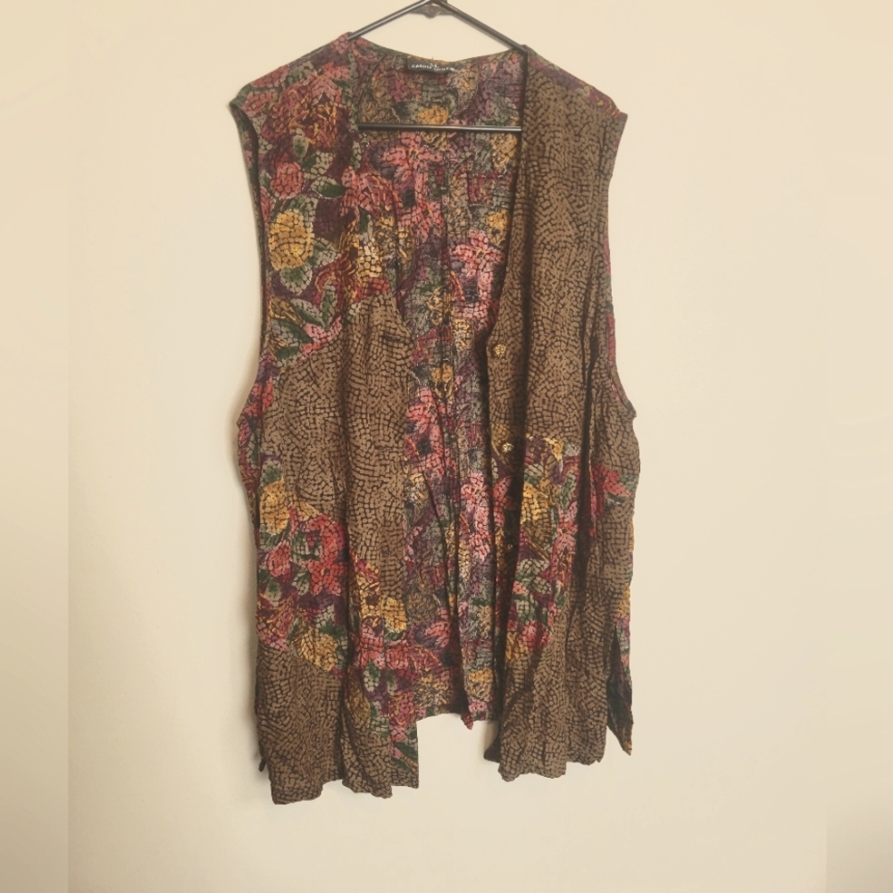 Multi colored patterned vintage vest